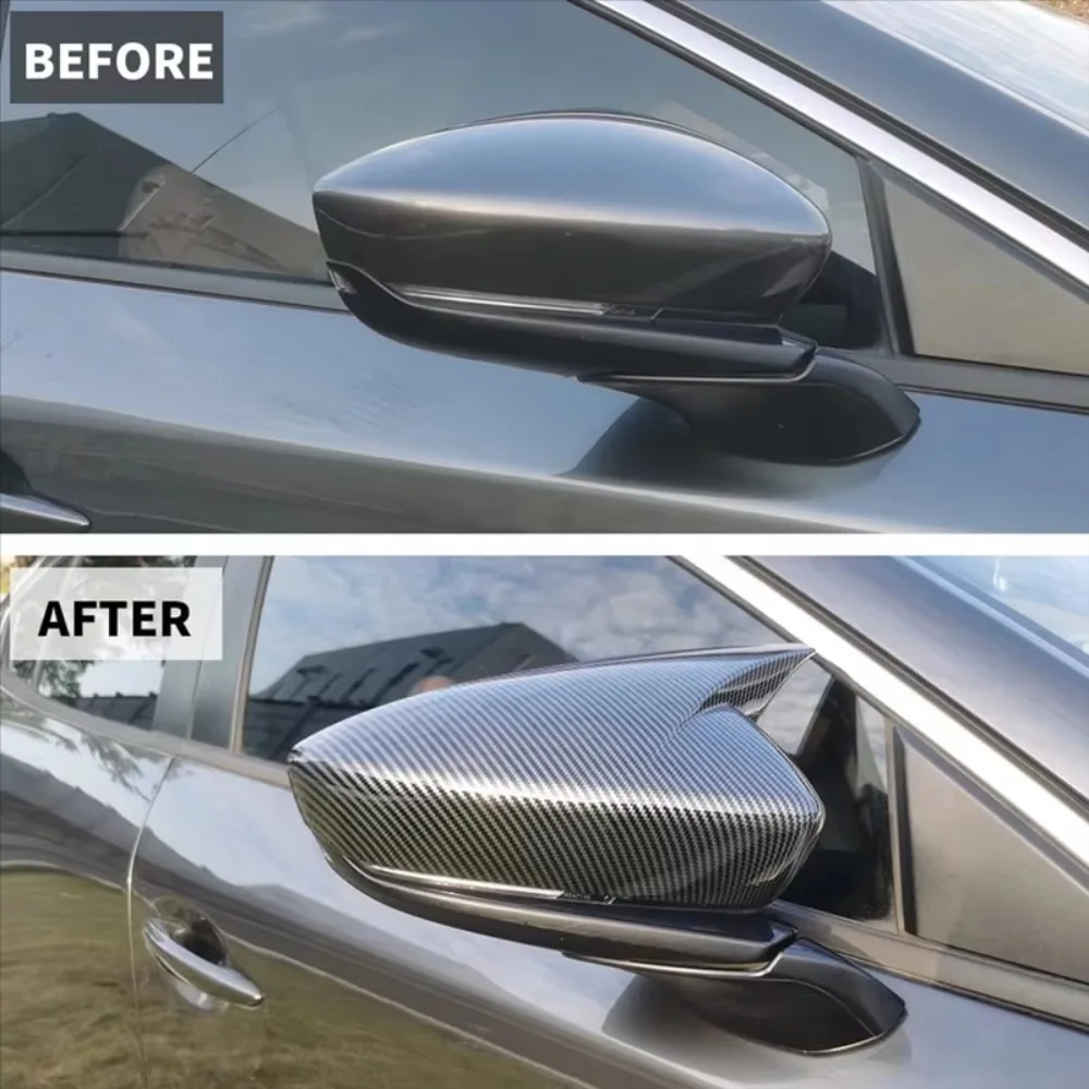 Para Mazda 3 Axela 2019-2025 puerta Exterior  coche cuerno  buey cubierta  espejo retrovisor tapa  espejo lateral accesorios emb