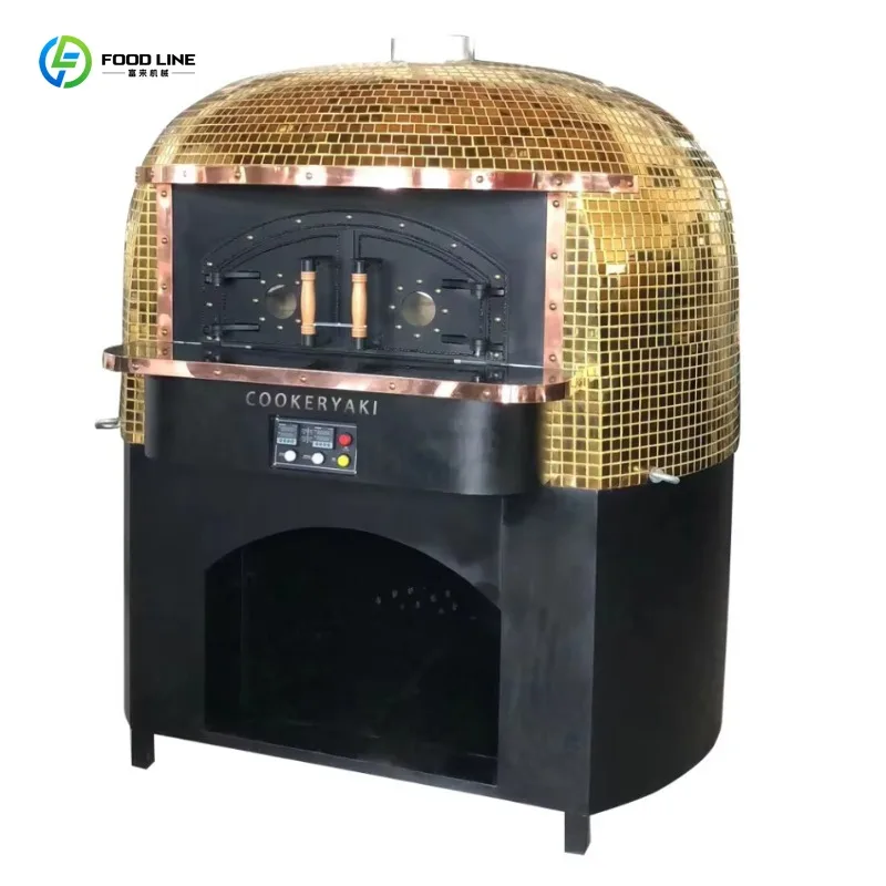 

Индивидуальная коммерческая двухдверная печь для пиццы (электрическая/газовая/дровяная) из Италии, с золотым покрытием и огнеупорным каменным вкладышем