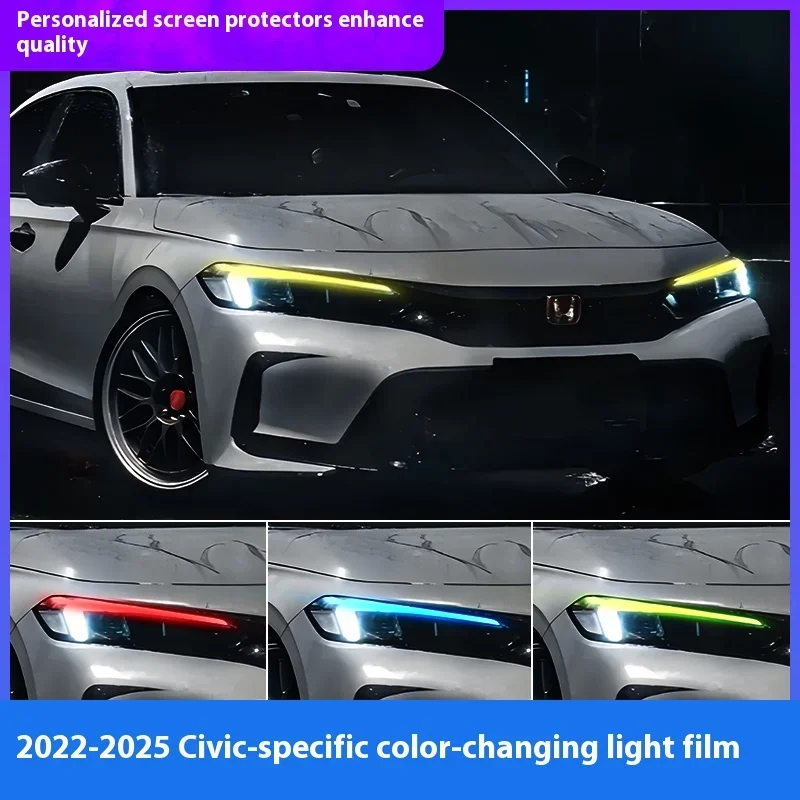 for Honda Civic 2022-2025 Headlight DRL Color Shift Tint Film Light Control Change Vinyl Wrap Decoration  for Honda Civic 22-25