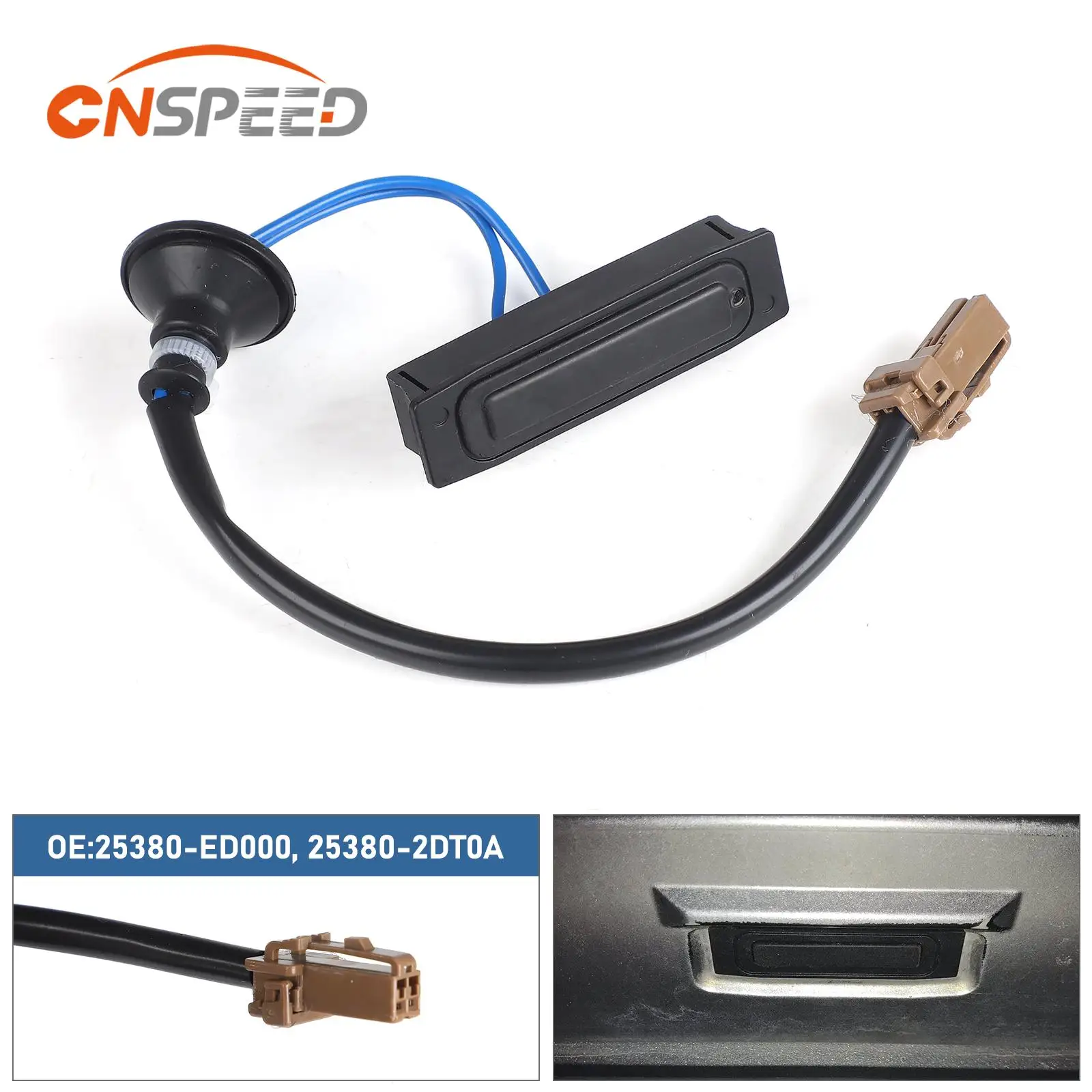 

CNSPEED Black ABS OE 25380-2DT0A 25380-ED000 Rear Trunk Opening Button Boot Release Switch Tailgate For Nissan Maxima 09-14