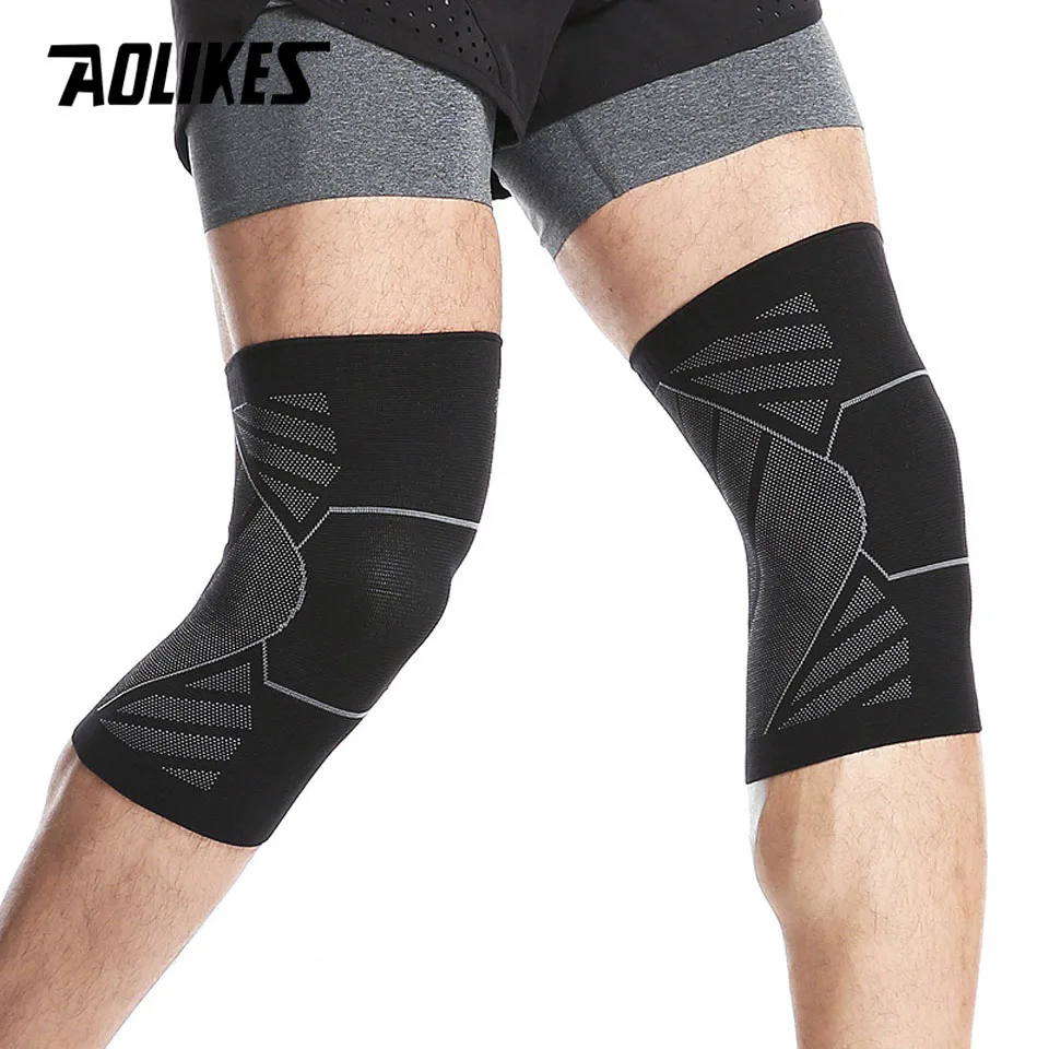 AOLIKES 1PCS Elastic Knee Pads Nylon Sports Fitness Kneepad Fitness Gear Patella Brace Running Basketball Volleyball Support