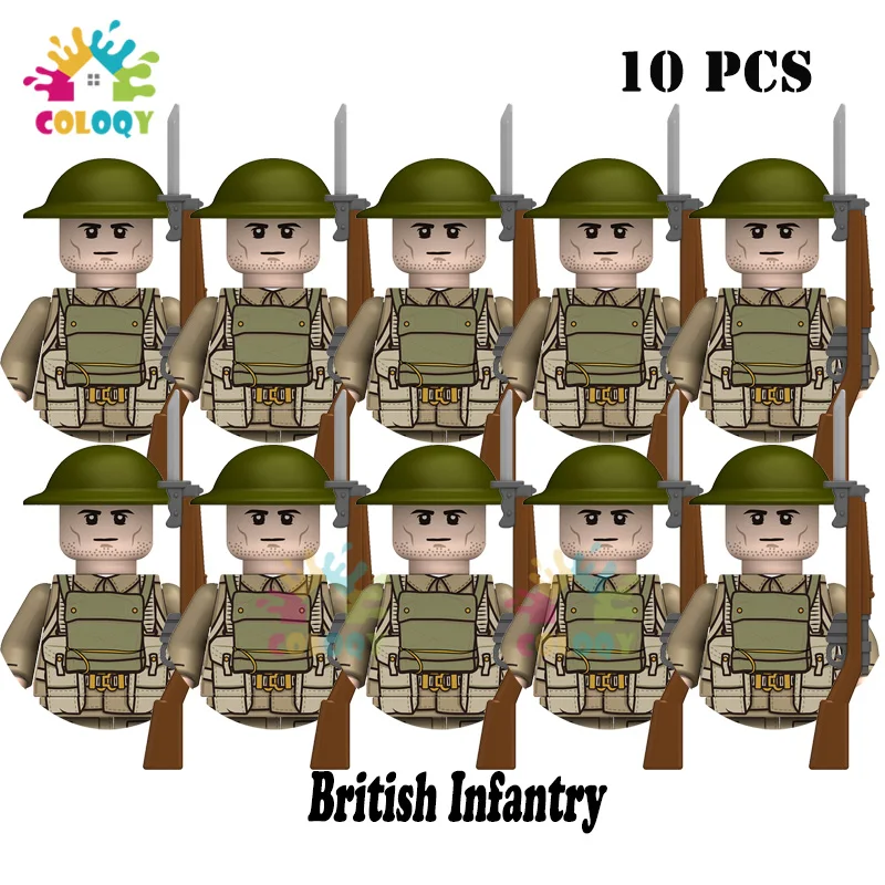 Neue Kinderspielzeuge WW2 Bausteine 10 Stück/Set Weiße Wintersoldaten Mini-Actionfiguren Lernspielzeug für Kinder Geburtstagsgeschenke
