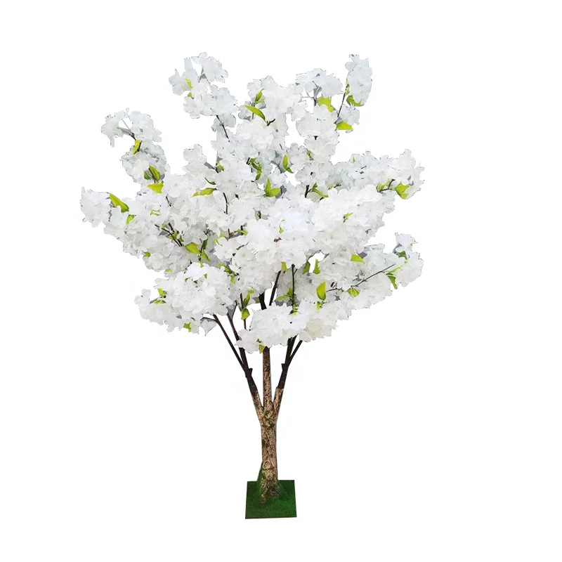 Wholesale home wedding decoration white pink cherry blossom centerpiece silk artificial cherry blossom tree