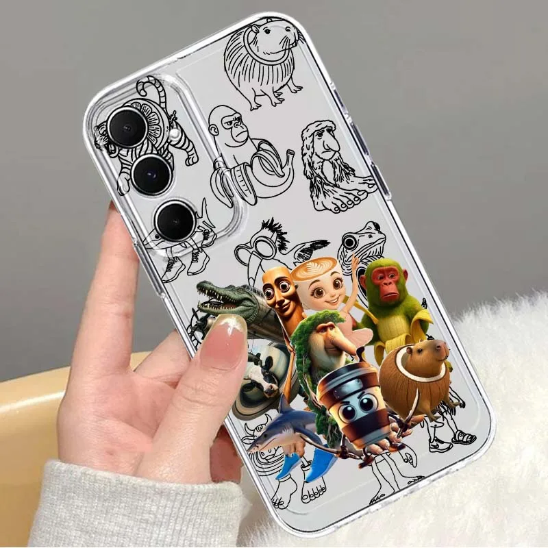 

Tungtungtung Anime Cute Phone Case For Samsung Galaxy Note 20 10 F12 M23 F23 M14 F15 M54 M55 Ultra Plus 5G Transparent