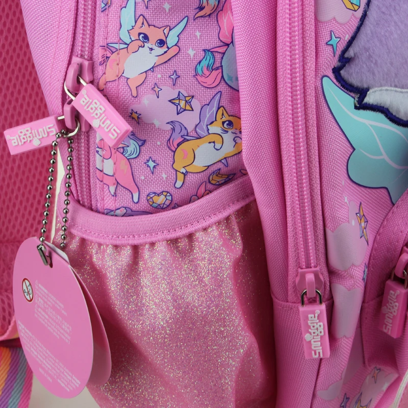 Australië smiggle originele kinderschooltas meisjes Pink Fox schouderrugzak Kawaii 3-7 jaar modelleringstassen 14 inch