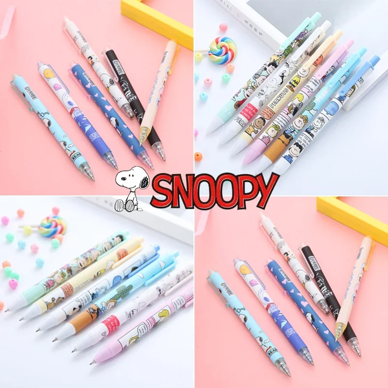 Snoopy Gel Pen Cute Cartoon Writing Pens Creative Kawaii Comics School Office Writing Supplies Stationery Decor Gift Students