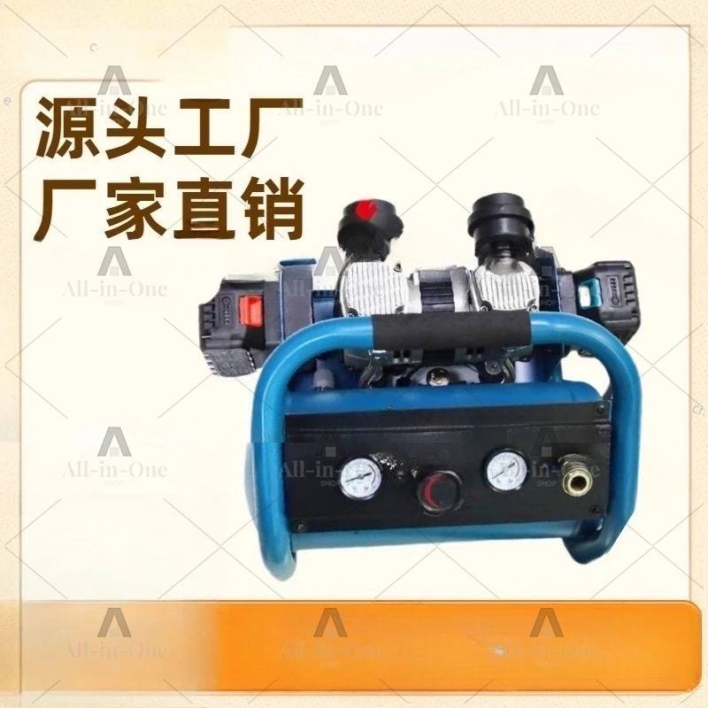 Wireless Rechargeable Lithium Battery Air Compressor, Dual Pressure Gauge High Power Industrial Portable Power Tool