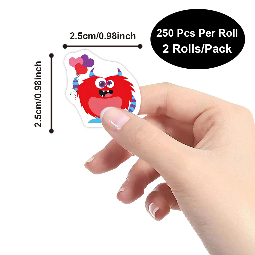 500pcs Little Monster Stickers for Valentine's Day Gift Wrapping Label Scrapbook Cartoon insect Stationery Stickers Reward Label
