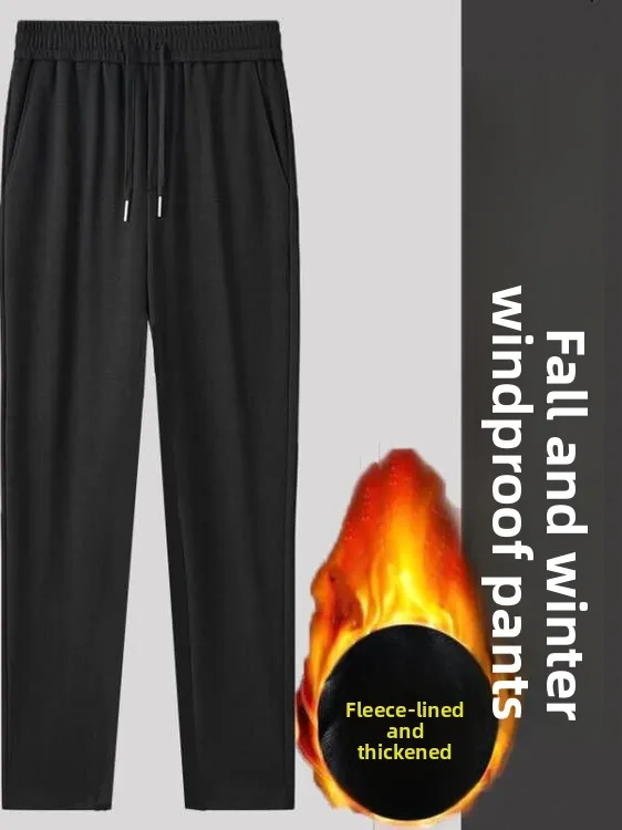 

Thiened Fce женские спортивные брюки с высокой талией, прямые свободные ветрозащитные повседневные брюки, осень-зима, теплая мода