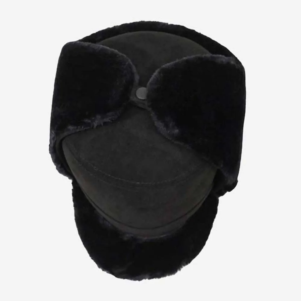 Verdickte Winter-Trapper-Mütze, thermisch isoliert, mit Ohrenklappen, flacher Oberseite, verstellbar, atmungsaktiv, mit Fleece gefüttert, für den Außenbereich. – Detail 12