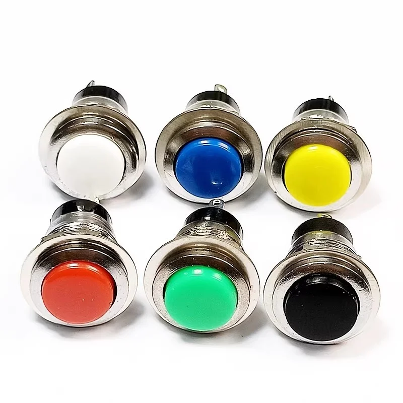 5pcs 12MM DS-318 2Pin Momentary Push Button Switch Self Reset Small Horn Doorbell Button Switch Circular