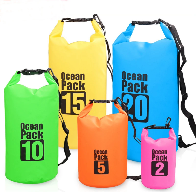 Outdoor Dry Bags Waterproof Swimming Backpack PVC Light Weight Phone Pounch Floating Boating Kayaking Camping bags