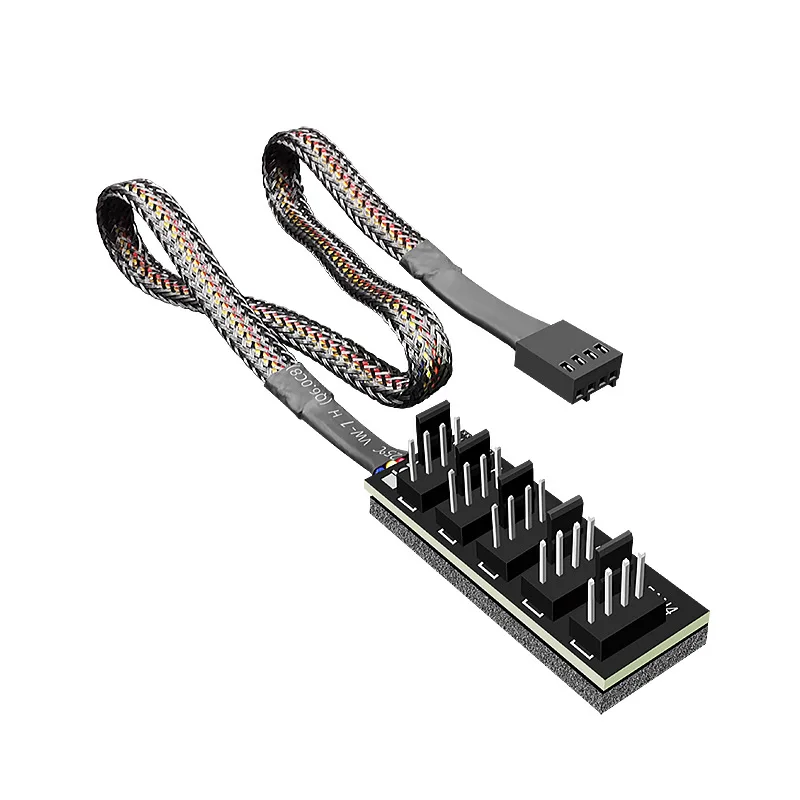5 Port 40cm 1 To 5 4-pins PWM Fan CPU Hub Computer PC Case Chasis Cooler Power Extension Cable Splitter Adapter Controller