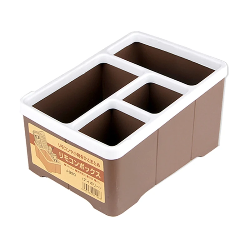กล่องเก็บของอเนกประสงค์ตั้งโต๊ะ4ช่องรีโมทคอนโทรลกล่องใส่เครื่องเขียนแคดดี้