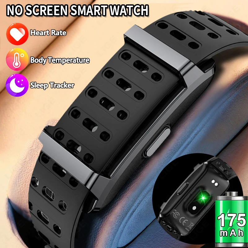 LIGE New Smart Wristband Message Reminder Smart Bracelet Heart Rate HRV Temperature Monitoring Smart Watch Waterproof Sport Band