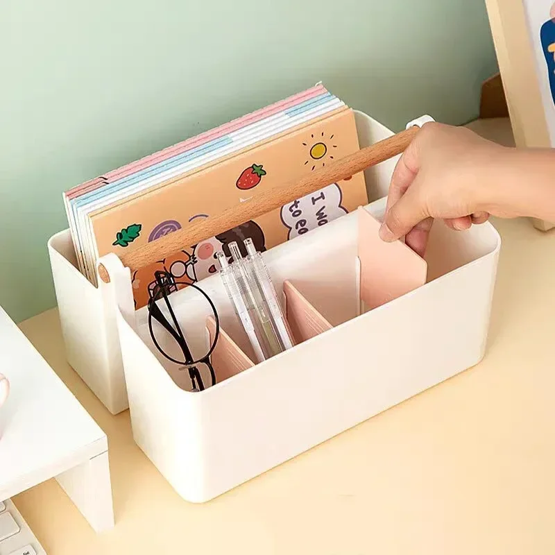 Desktop Pen Holder Large Capacity Cute Marker Pen Stationery Storage Box Study Creative Cartoon Pencil Holder Desktop Organizer