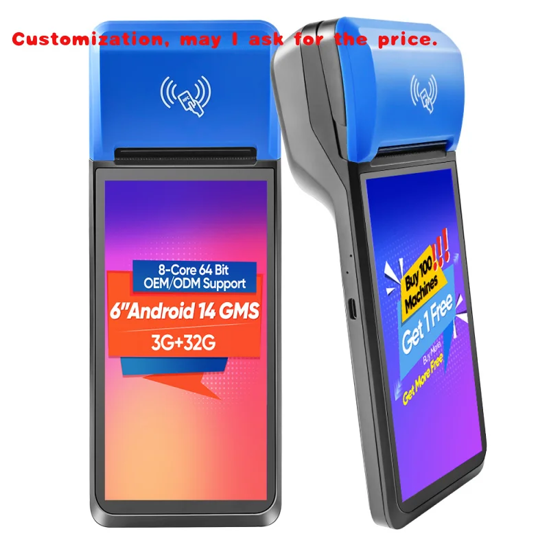 

custom.FYJ-99 64bit GMS Screen Handheld Mobile Pos Terminal Android 14 Supermarket Checkout Cashier Pos with P