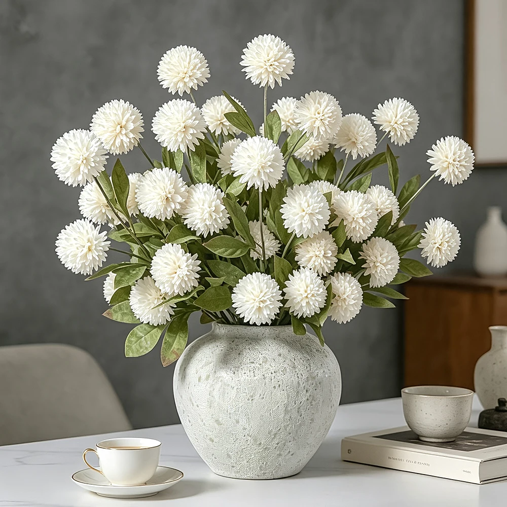 4-köpfige künstliche Gänseblümchen-Seidenblumen, 70 cm, künstlicher Blumenzweig für Heimdekoration, DIY-Esstisch-Deko-Accessoires – Detail 6