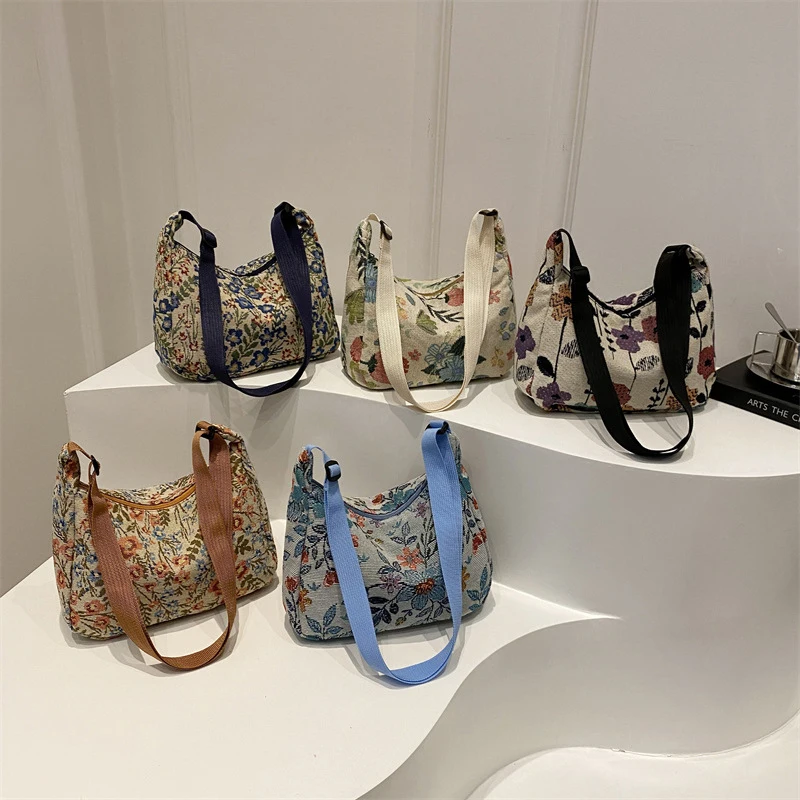 

Ретро модная литературная сумка на плечо с принтом сто цветов в этническом стиле через плечо большая вместительная женская сумка в подарок