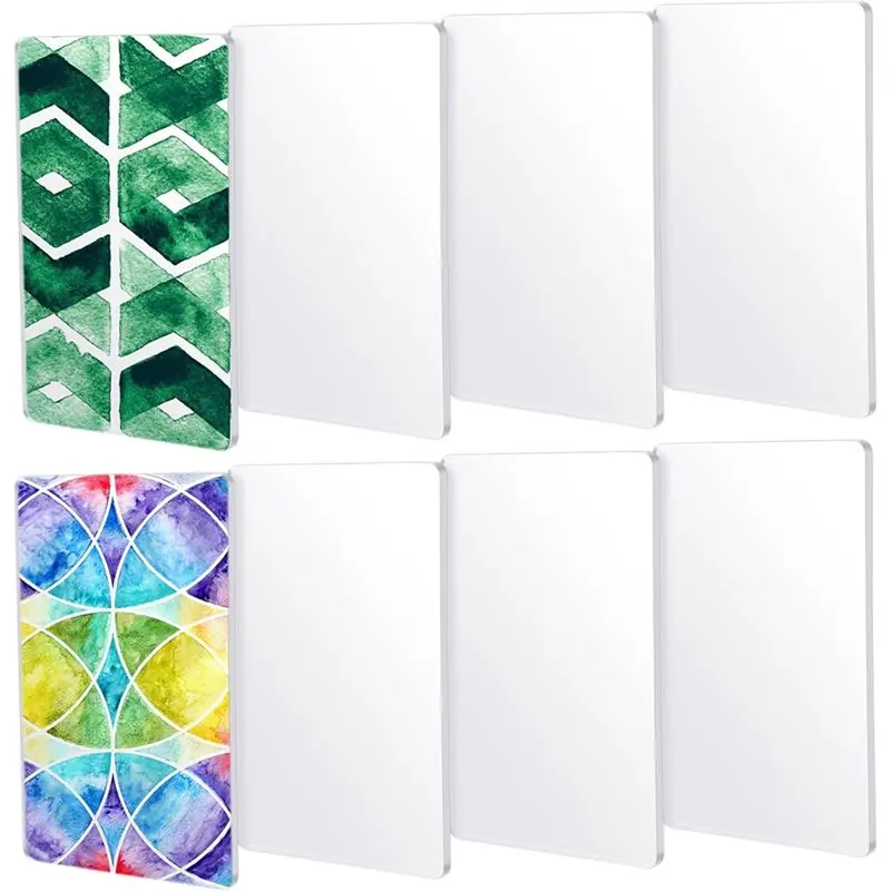 

24-Hour Delivery Reusable Silicone Print Plates 5 X 3 Inch 8-Pack Monoprinting Plates Class Grade For Card Making, Scrapbooking