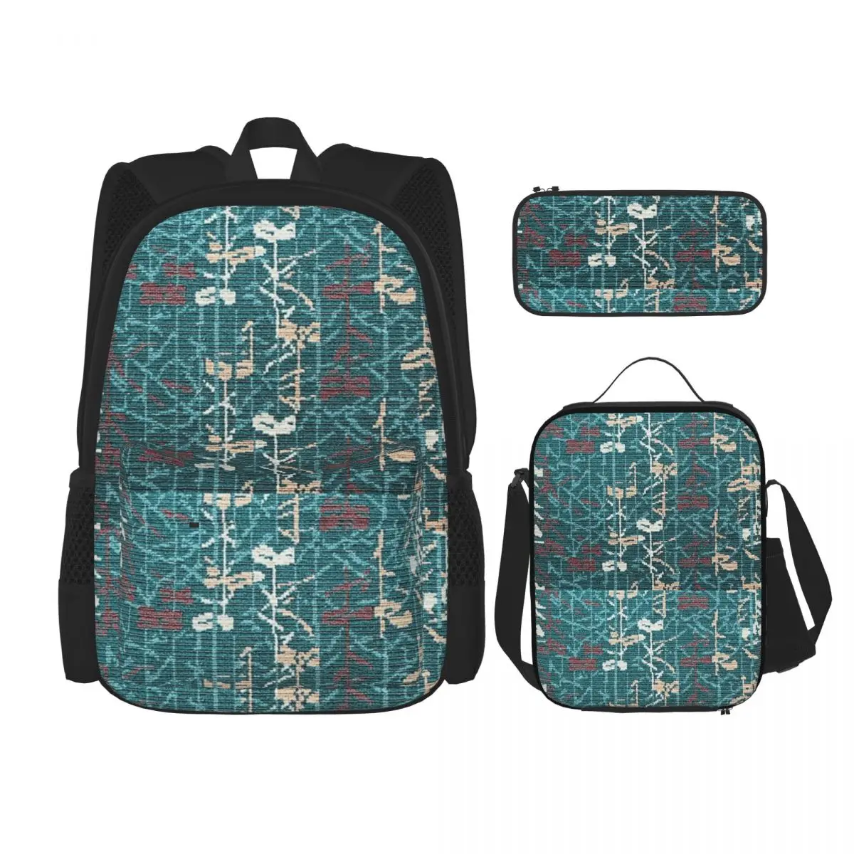 

MCO Orlando International Airport Carpet Backpacks Boys Girls Bookbag School Bags Rucksack Lunch Bag Pen Bag Three-Piece Set