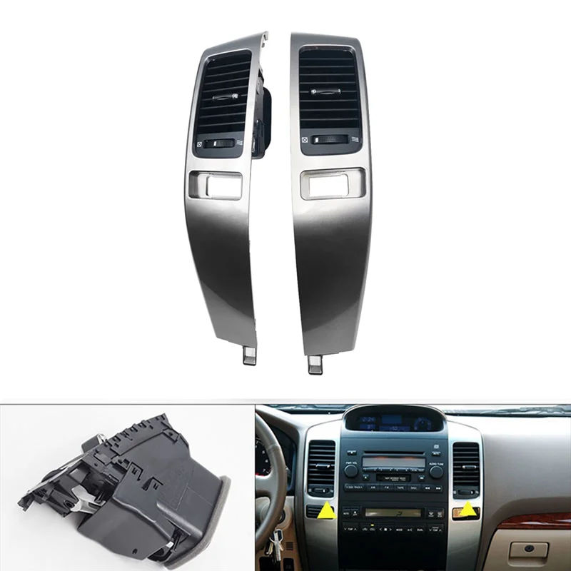 سيارة داش تكييف الهواء منفذ مصبغة لوحة الكسوة لتويوتا لاند كروزر برادو LC120 لكزس GX470 03-09 إطار تنفيس الهواء