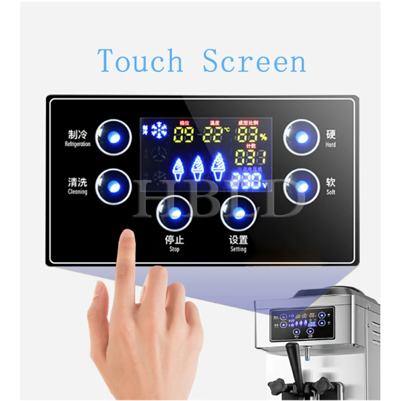 Voll automatische Soft eismaschine mit eingebautem Kompressor und Touch-Button-Süßkegel automat