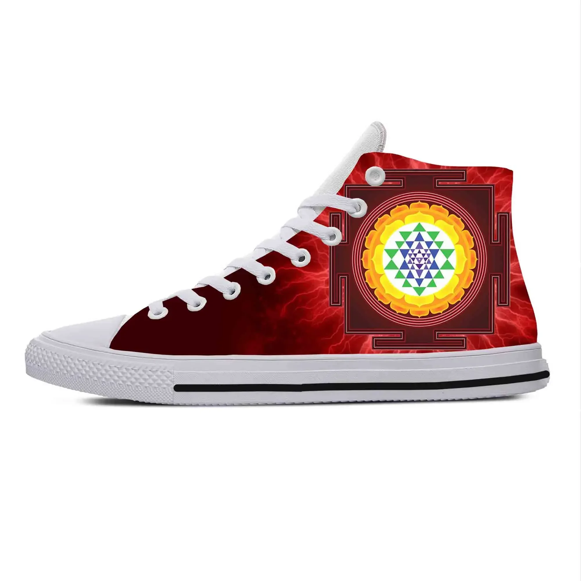 

Sri Shri Shree Yantra Yantram Sri Chakra Mystical Casual Cloth Shoes High Top Comfortable Breathable 3D Print Men Women Sneakers