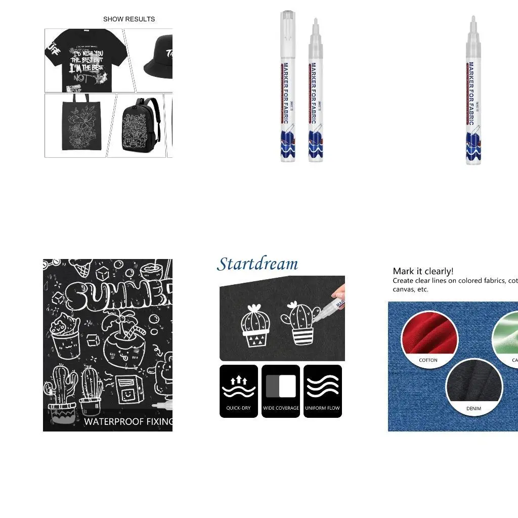 

Fabric Marker For Drawing on Leather Canvas Jeans Quick Dry Water Resistant K92C