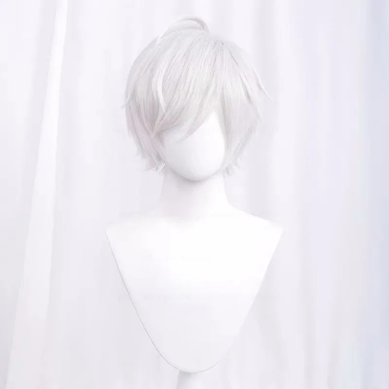 Synthetic Short Straight Cosplay Wig White Green Purple Brown Black Blue Gray Orange Red Fluffy Heat Resistant Hair Anime Wigs