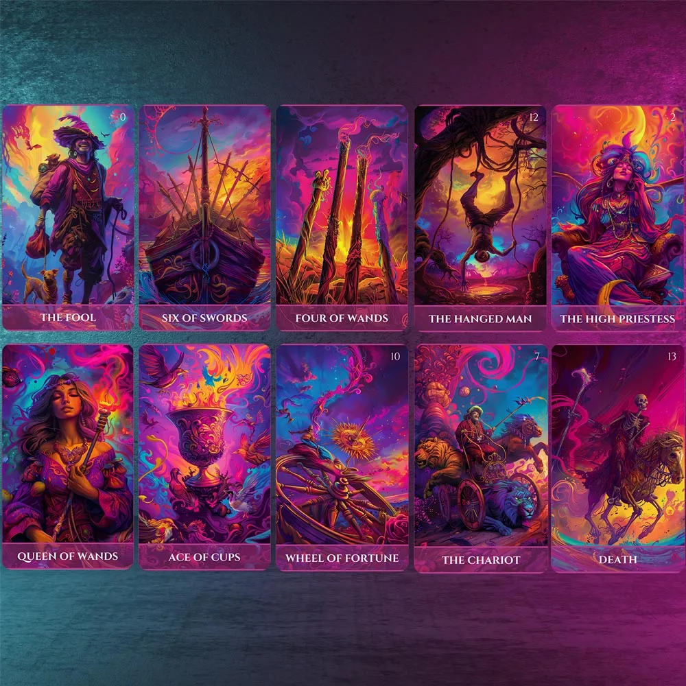 Leuchtendes Arcana-Tarot-Deck mit 78 Karten, 13 x 8 cm, perfekt für Weisheit, Kreativität und Erleuchtung, Kartenspiel für Erkenntnis – Detail 3