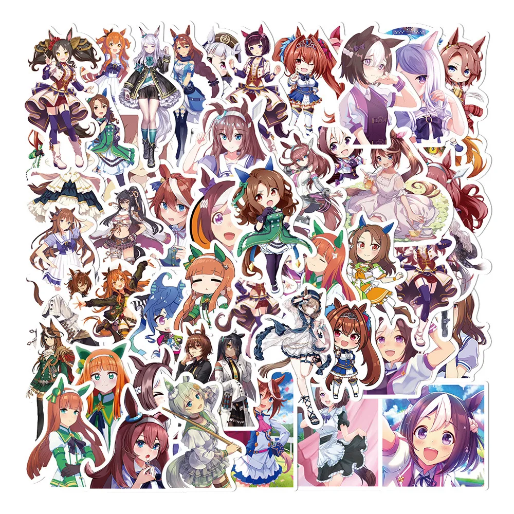 

50PCS Uma Musume Pretty Derby Game Graffiti Stickers Anime Girl Cartoon Decal For Guitar Phone Guitar Cup Skateboard Kid Toys