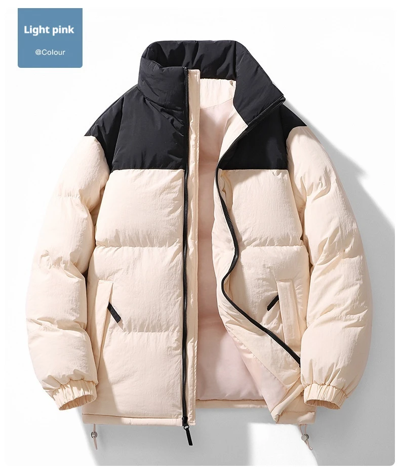 2024 Men's Winter Jacket Women's Cotton Jacket Large Couple Style Sports Trend Thickened Warm Bread Robe Parkas Padding
