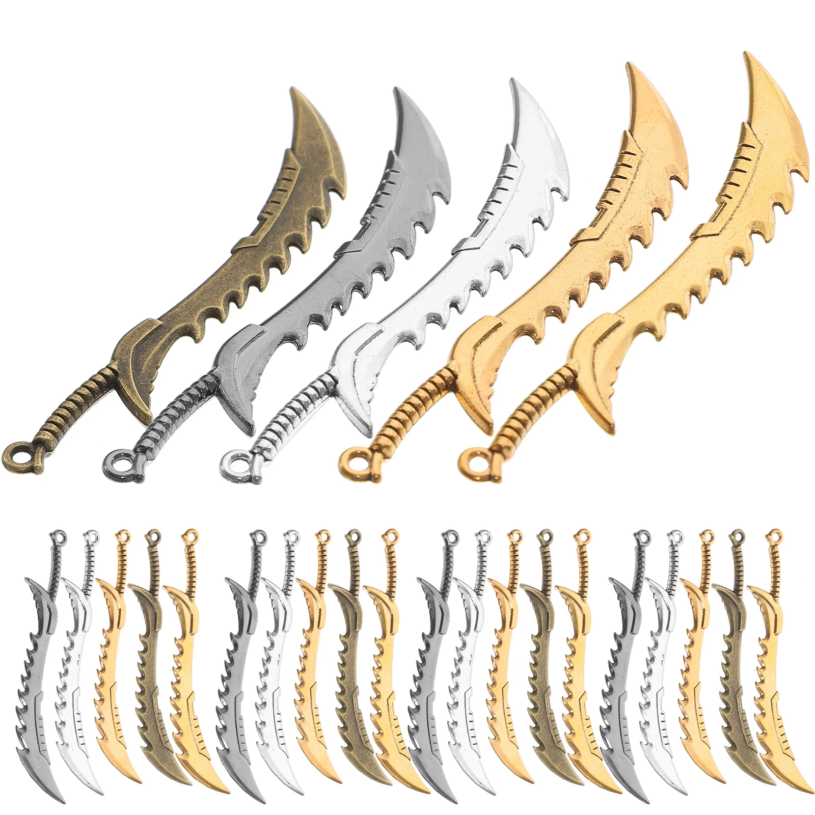 

30 Pcs Vintage Pendant Necklace Bracelets Diy Jewelry Charm Alloy Swords for Charms Man Crafts Unique Lovely Gifts