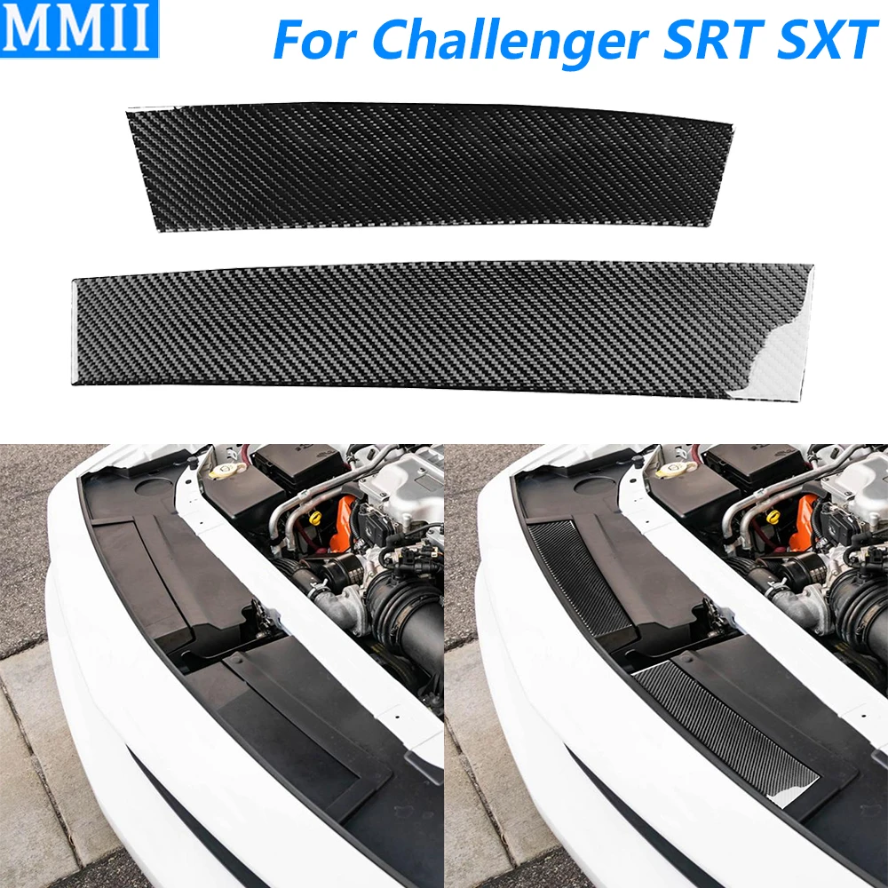 

Для Dodge Challenger SRT SXT 2015-2025 Внутренняя пылезащитная панель двигателя из углеродного волокна, декоративная крышка, автомобильные аксессуары, декоративная наклейка