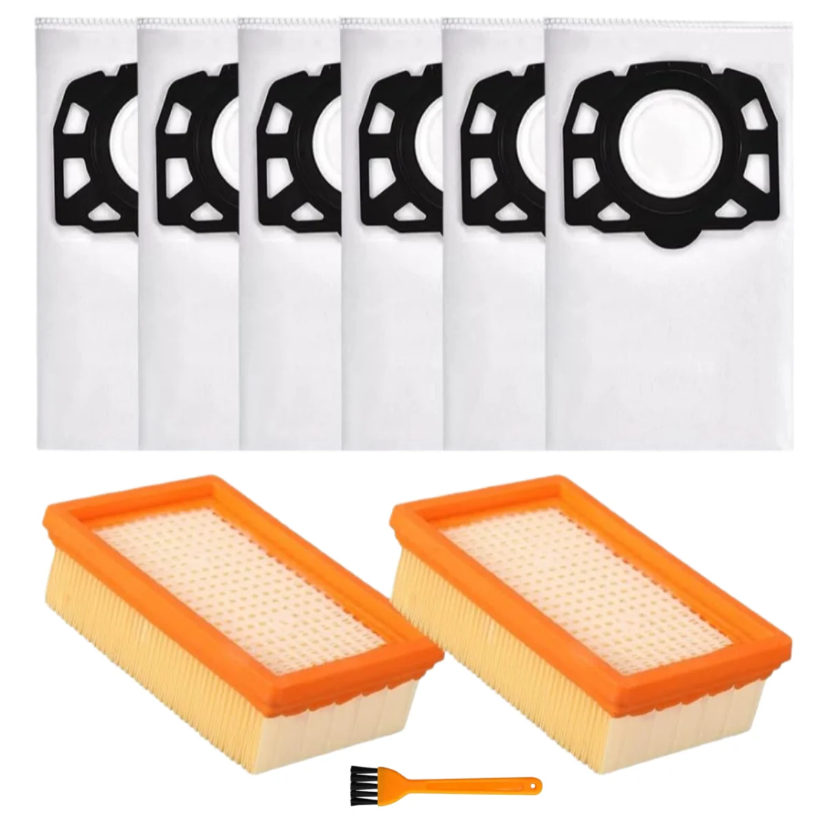 Vacuum Dust Bags & Flat HEPA Filters For Karcher WD4 WD5 WD6 MV4 MV5 MV6 WD5P WD6P Wet & Dry Vacuum Cleaner Replacement Parts