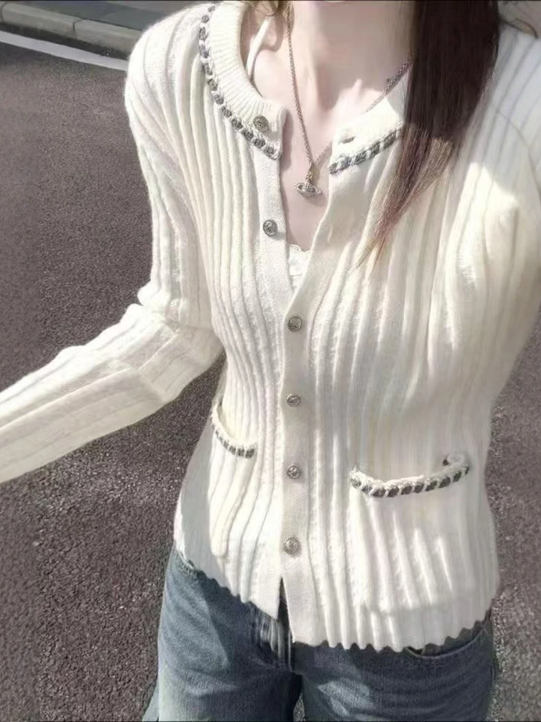 

Облегающий круглый вязаный свитер Ne, женский кардиган Sle ort, модный топ с завязкой на талии, осенний сезон, смесь хлопка