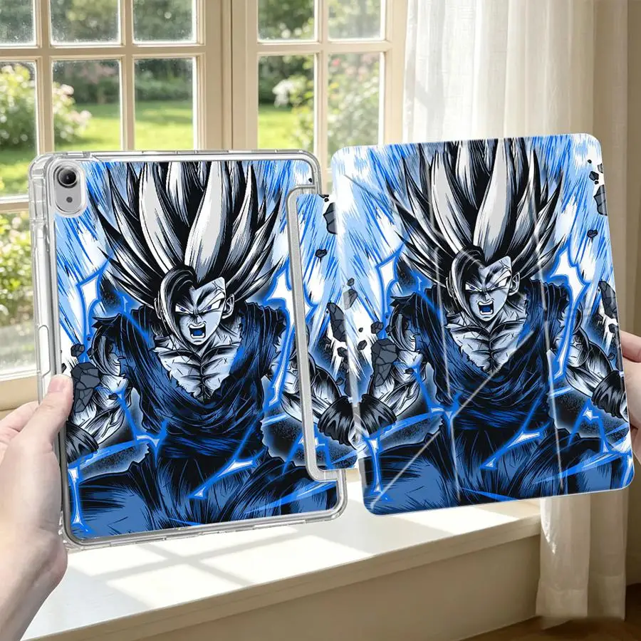 Super Saiya Goku Anime Tablet Case For iPad 11th Mini 7 6 5 9th 10th Gen Air 8 M2 M3 3 Pro 13 2025 2026 12th With Pen Slot Cover