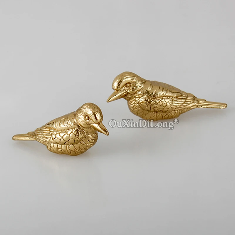 

2Pairs Solid Brass Little Bird Design Furniture Pulls Handles Drawer Knobs Cupboard Wardrobe Closet Dresser TV Cabinet Pulls