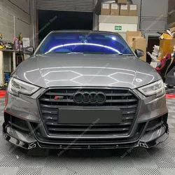 For Audi S3 8V Gloss Black Front Bumper Lip Spoiler Splitter Diffuser S3 A3 TFSI TDI S-Line 2017-2020 Facelift Bodykits Tuning