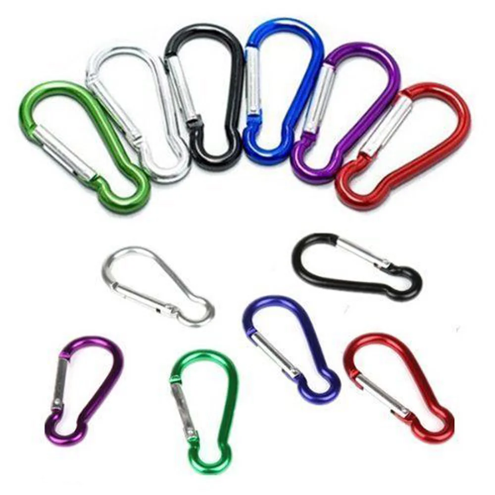 8pc Aluminum Alloy Carbine Key Chain Hook Clip Buckle Slide Lock Hiking Climbing Outdoor Camping Snap Clip Lock коробин karabijn