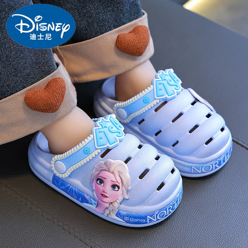 Summer Kids Hole Garden Shoes Disney Girls Frozen Beach Flat Sandals Slippers Elsa Child Sandals Anti Skid Slipper Hole Shoes