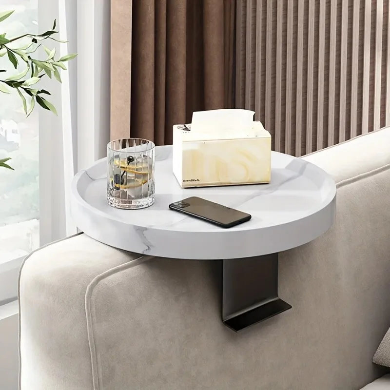 Modern Expandable Sofa Arm Table - Contemporary Wooden Side Table, Easy To Clean