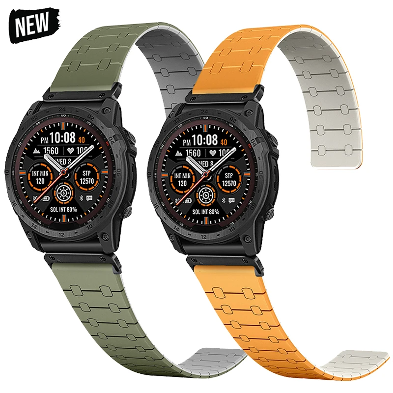 

26mm Magnetic Silicone Strap For Garmin Fenix 7X 6X Pro 5X Plus 3 3HR Quick Fit Bracelet For Enduro 2/Descent Mk1 Tactix 7 Band