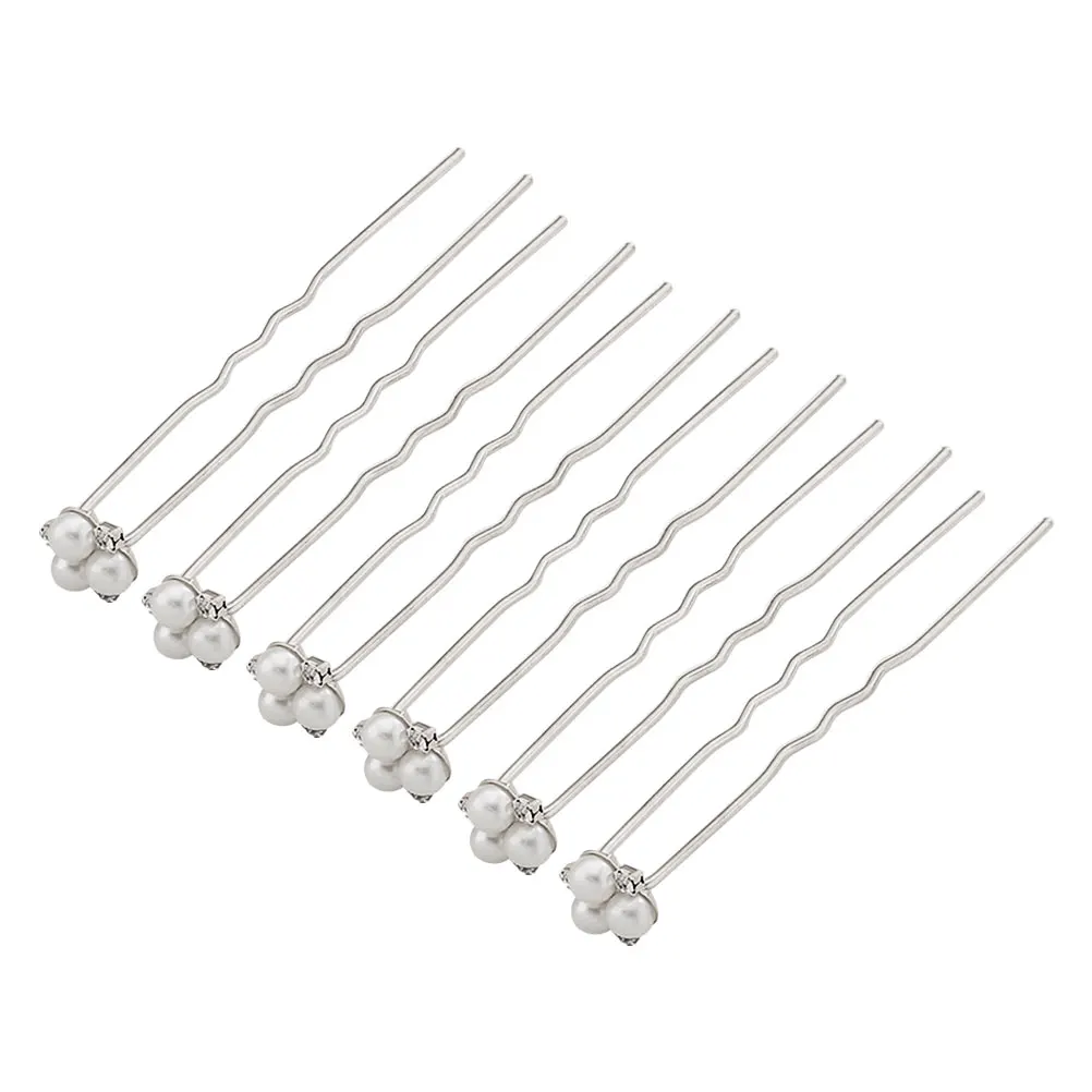 

6Pcs Rhinestone Set Stick for Women Bridal Accessories Durable Long Lasting U Shaped Hair Bridal Hair Stick Pins