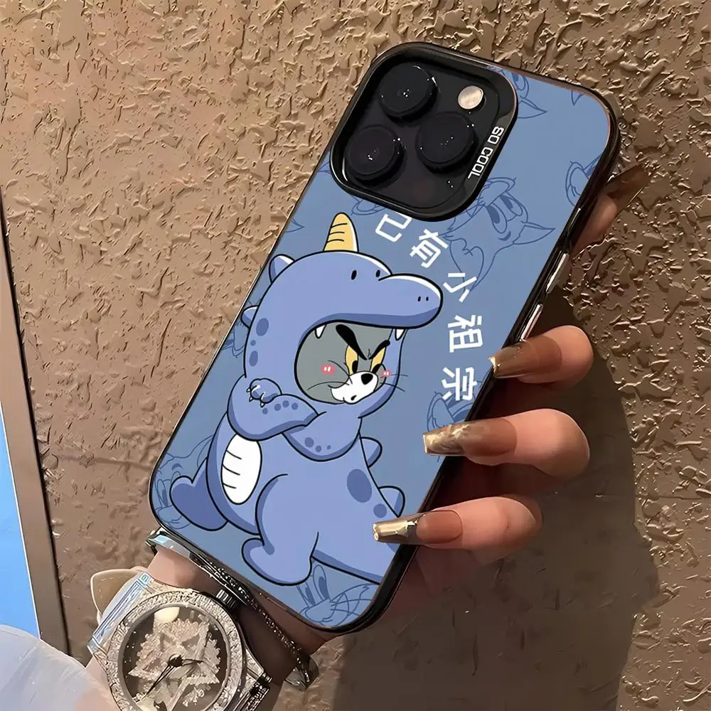 Cartoon T-T-TomS J-J-JerryS Phone Case for iphone 18 17 16 E 15 14 13 12 Pro Max Air Plus mini black silver hard shell Cover view 5