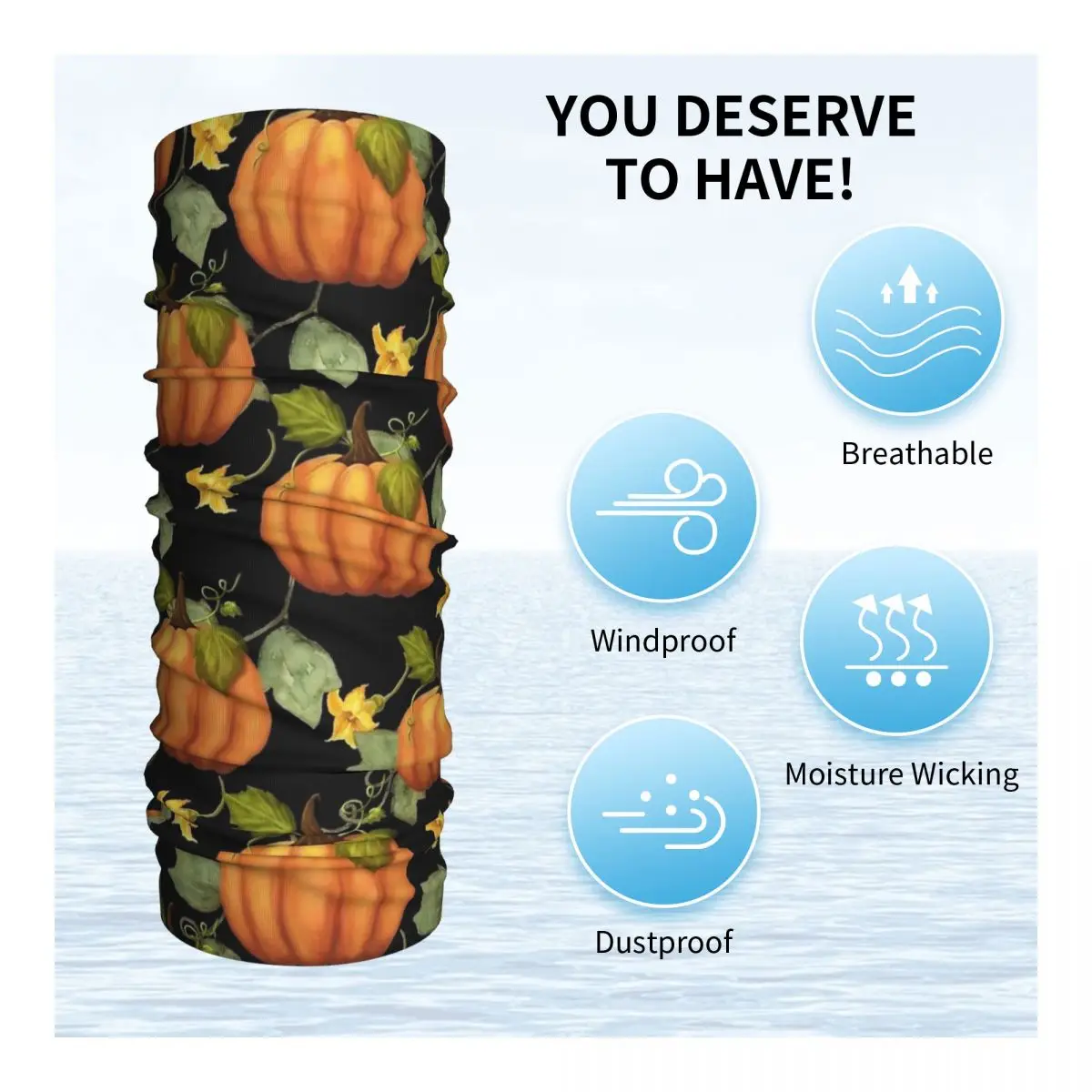 Herfst Pompoen Pompoenen Bandana Hals Cover Gedrukt Halloween Bivakmutsen Gezichtssjaal Multi-use Hoofddeksels Unisex Volwassen Winter