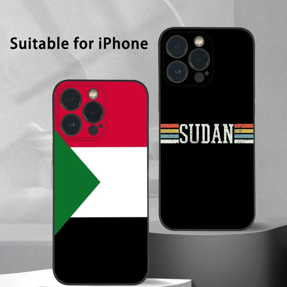 

Flag Of Sudan Pattern Phone Case For IPhone 15 14 13 12 11 Pro Xs Max Mini XR X 7 8 Plus Black Frosted Soft Shell Funda