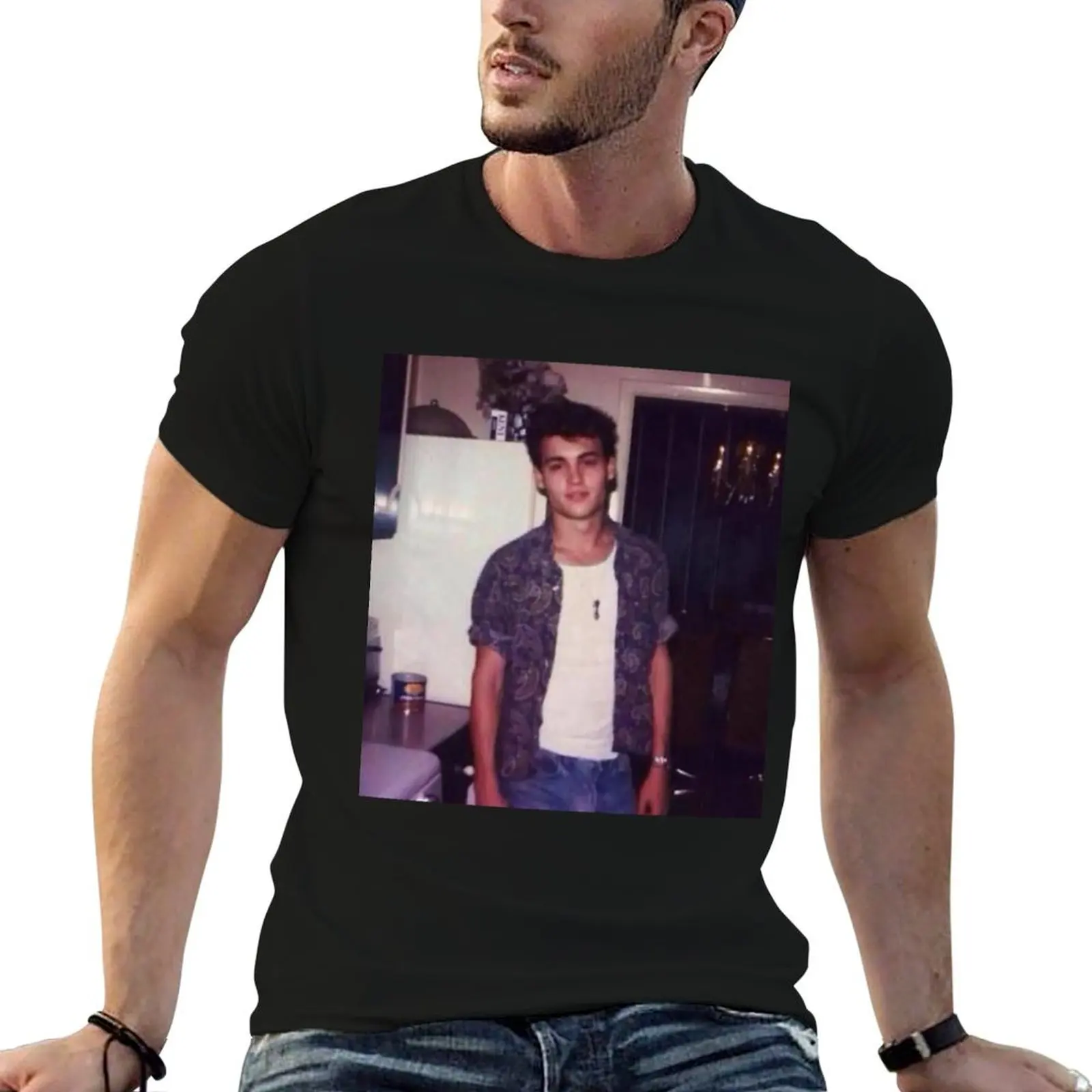 Young Johnny Depp T-Shirt Plus Size Everyday Tee Shirt