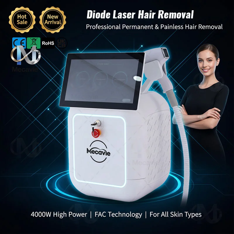 2026 New 4000W 4-Wave Laser Hair Removal - 808/755/940/1064nm Diode Cooling System Painless Permanent Hair Remover for All Skin